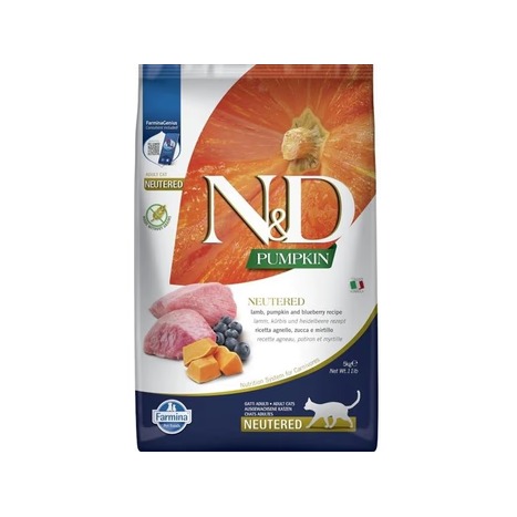 Farmina N&D cat PUMPKIN (GF) adult, neutered, lamb & blueberry 5 kg